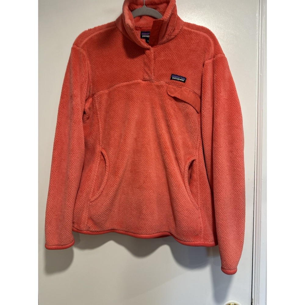 EUC Patagonia Re-Tool Snap-T Sz:XL Pullover coral Polartec fleece chest pocket